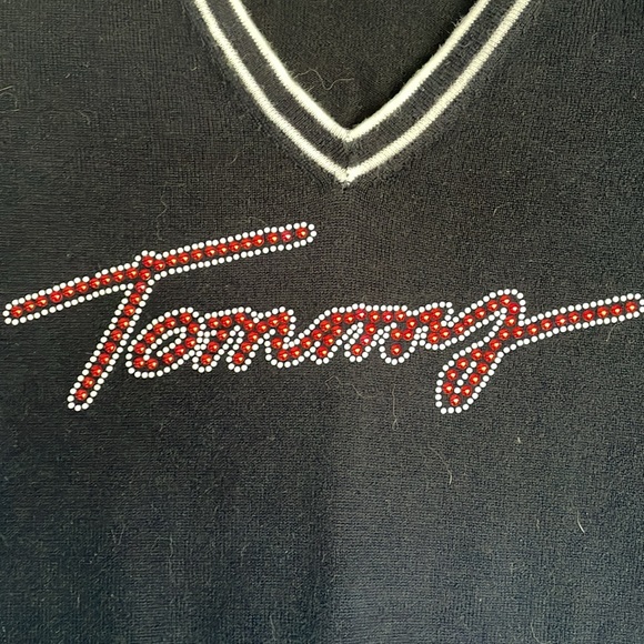 TOMMY HILFIGER V-Neck Navy Blue Sweater - Extra small XS - Picture 6 of 11